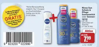 Combi Nivea sun schutz & pflege sonnenmilch oder sonnenspray Angebot