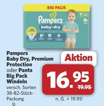 Combi Pampers baby dry, premium protection oder pants big pack windeln Angebot