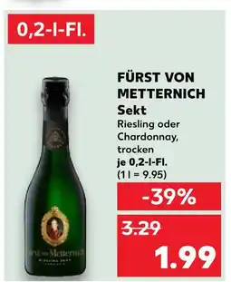 Kaufland Fürst von metternich sekt riesling oder chardonnay, trocken Angebot