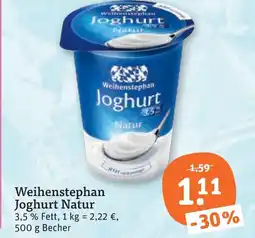 tegut Weihenstephan joghurt natur Angebot
