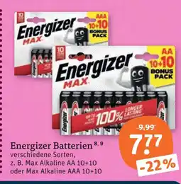 tegut Energizer batterien Angebot