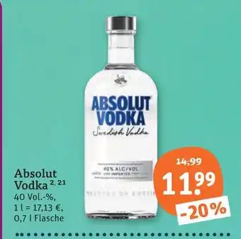 tegut Absolut vodka Angebot
