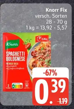 Edeka Knorr spaghetti bolognese fix Angebot
