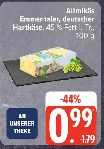Edeka Allmikäs emmentaler, deutscher hartkäse Angebot