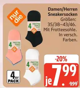 Marktkauf Nur die damen/herren sneakersocken Angebot