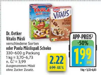 diska Dr. oetker vitalis müsli Angebot