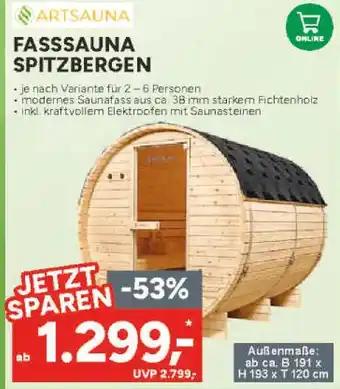Marktkauf Artsauna fasssauna spitzbergen Angebot