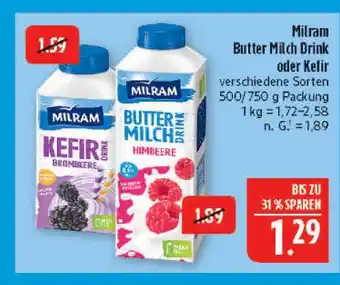 Marktkauf Milram butter milch drink himbeere Angebot