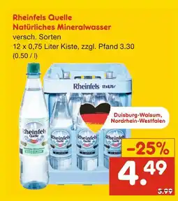 Netto Marken-Discount Rheinfels quelle natürliches mineralwasser Angebot