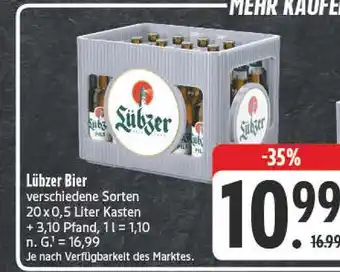 Edeka Lübzer bier Angebot