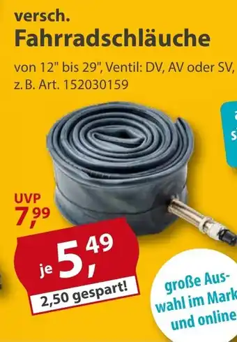 Sonderpreis Baumarkt versch. Fahrradschläuche Angebot