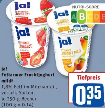 REWE ja! Fettarmer Fruchtjoghurt mild Angebot