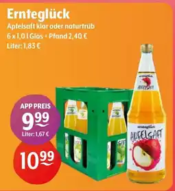 Getränke Hoffmann Ernteglück Apfelsaft klar oder naturtrüb Angebot