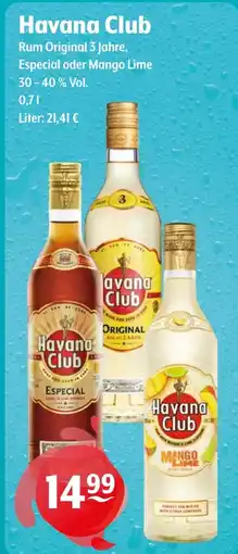 Getränke Hoffmann Havana Club Rum Original 3 Jahre, Especial oder Mango Lime Angebot