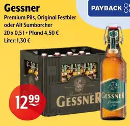 Getränke Hoffmann Gessner Premium Pils, Original Festbier oder Alt Sumbarcher Angebot