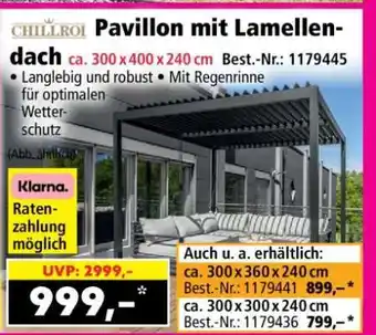 Norma Pavillon mit Lamellendach Angebot