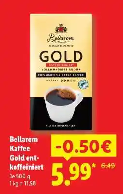 Lidl Bellarom Kaffee Gold entkoffeiniert Angebot