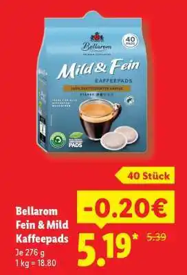 Lidl Bellarom Fein & Mild Kaffeepads Angebot