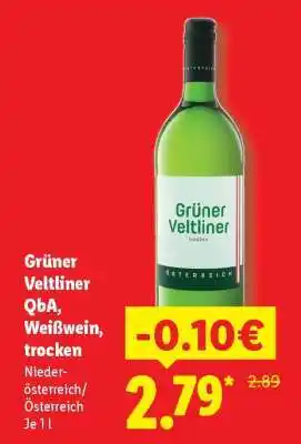 Lidl Grüner Veltliner QbA, Weißwein, trocken Angebot