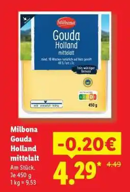 Lidl Milbona Gouda Holland mittelalt Angebot