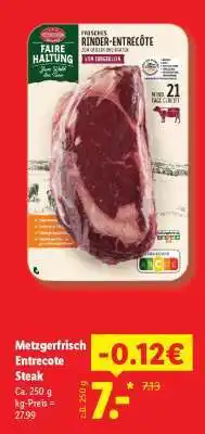 Lidl Metzgerfrisch Entrecote Steak Angebot