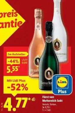 Lidl FÜRST VON METTERNICH Sekt Angebot