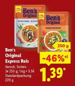 Lidl Ben’s Original Express Reis Angebot