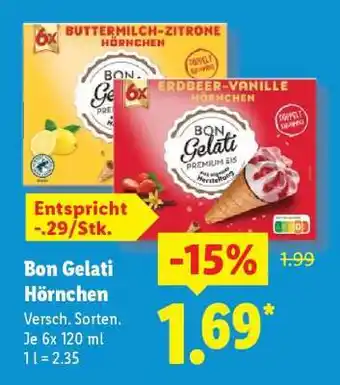 Lidl Bon Gelati Hörnchen Angebot