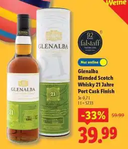 Lidl Glenalba Blended Scotch Whisky 21 Jahre Port Cask Finish Angebot