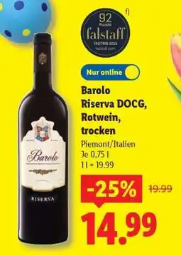 Lidl Barolo Riserva DOCG, Rotwein, trocken Angebot