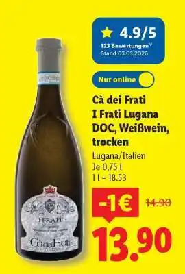 Lidl Cà dei Frati I FRATI Lugana DOC, Weißwein, trocken Angebot