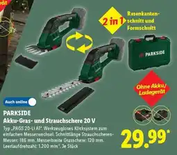Lidl PARKSIDE Akku-Gras- und Strauchschere 20 V Angebot