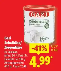 Lidl Gazi Schafkäse/Ziegenkäse Angebot