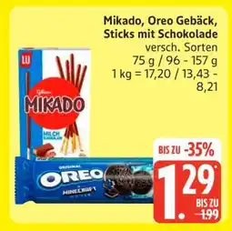 Edeka Mikado, Oreo Gebäck, Sticks mit Schokolade Angebot