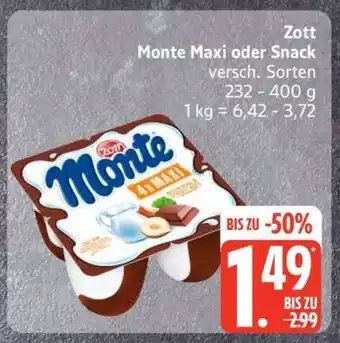 Edeka Zott Monte Maxi oder Snack Angebot