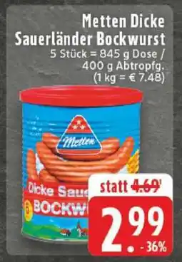 Edeka METTEN Dicke Sauerländer Bockwurst Angebot