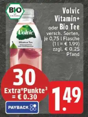 Edeka Volvic Vitamin + oder Bio Tee Angebot