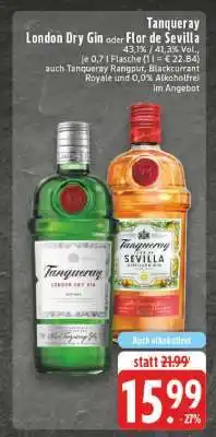Edeka Tanqueray London Dry Gin oder Flor de Sevilla Angebot