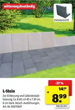 Hagebau L-Stein Angebot