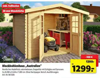 Hagebau Mr. GARDENER Blockbohlenhaus,,Australien" Angebot