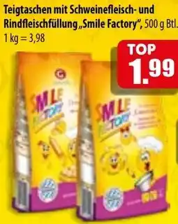 Mix Markt Teigtaschen mit Schweinefleisch- und Rindfleischfüllung ,,Smile Factory" Angebot