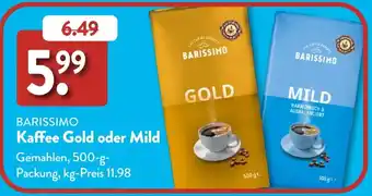 Aldi Süd BARISSIMO Kaffee Gold oder Mild Angebot