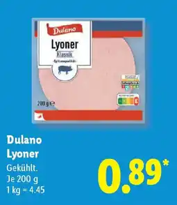 Lidl Dulano Lyoner Angebot
