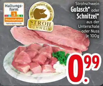 Edeka Strohschwein Gulasch oder Schnitzel Angebot