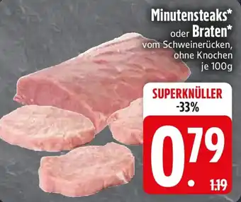 Edeka Minutensteaks oder Braten Angebot