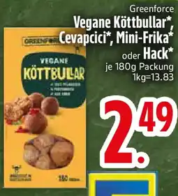 Edeka Greenforce Vegane Köttbullar, Cevapcici, Mini-Frika oder Hack Angebot