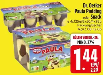 Edeka Dr. Oetker Paula Pudding oder Snack Angebot