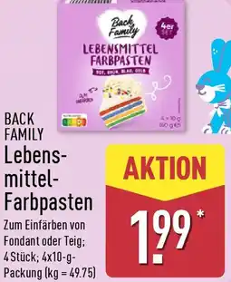 Aldi Nord BACK FAMILY Lebensmittel Farbpasten Angebot