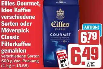 HIT Eilles Gourmet, Idee Kaffee oder Mövenpick Classic Filterkaffee gemahlen Angebot