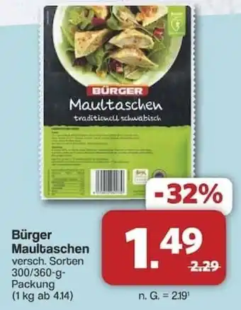 Famila Nord Ost BÜRGER Maultaschen Angebot